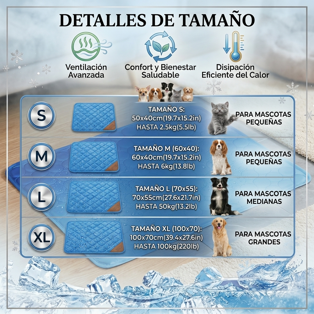 Manta Refrigerante para Mascotas - Cama Fresca de Verano, Perros y Gatos